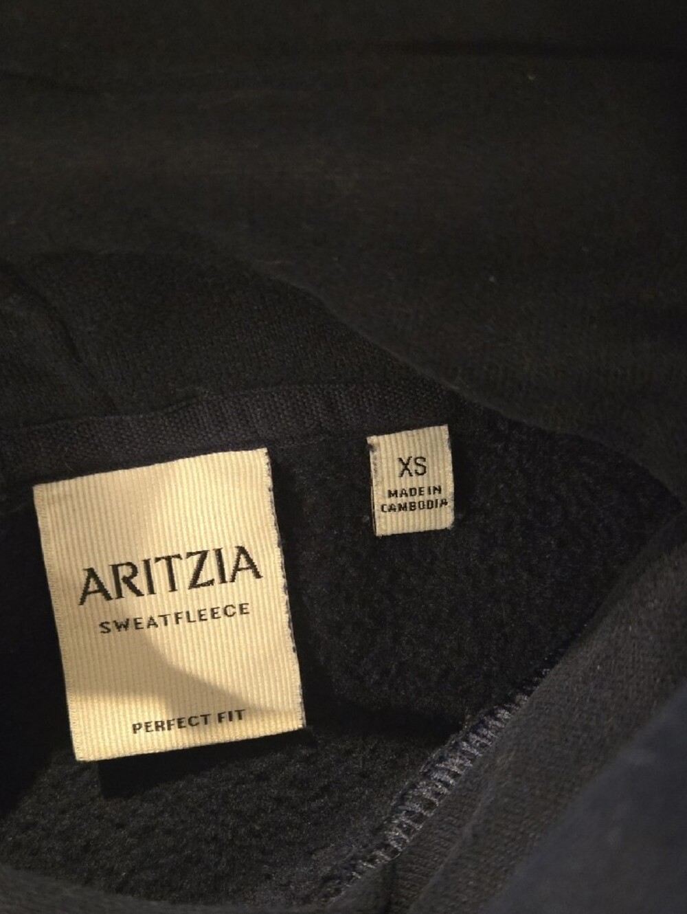 Aritzia Navy Blue Hoodie with White Lettering - Picture 2 of 3